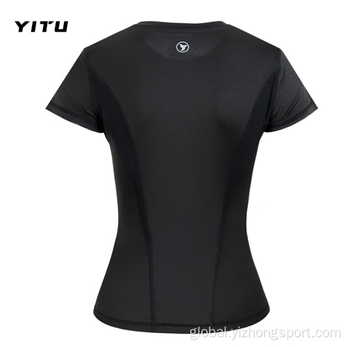 Polyester T Shirts Moisture Wicking Dry Fit T Shirt Womens Tight Factory